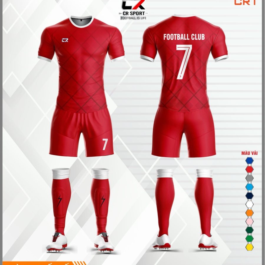 Áo quần bóng đá CR Sport CR1 caro đỏ
