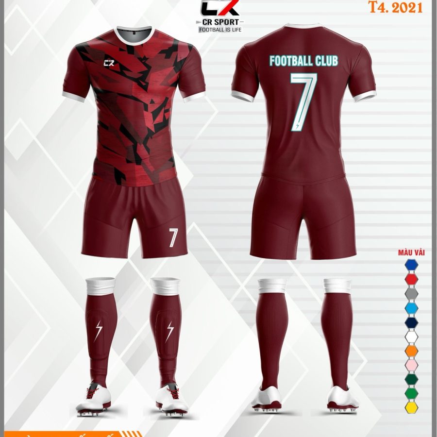 Áo quần bóng đá CR Sport CR1 cắt giấy đỏ