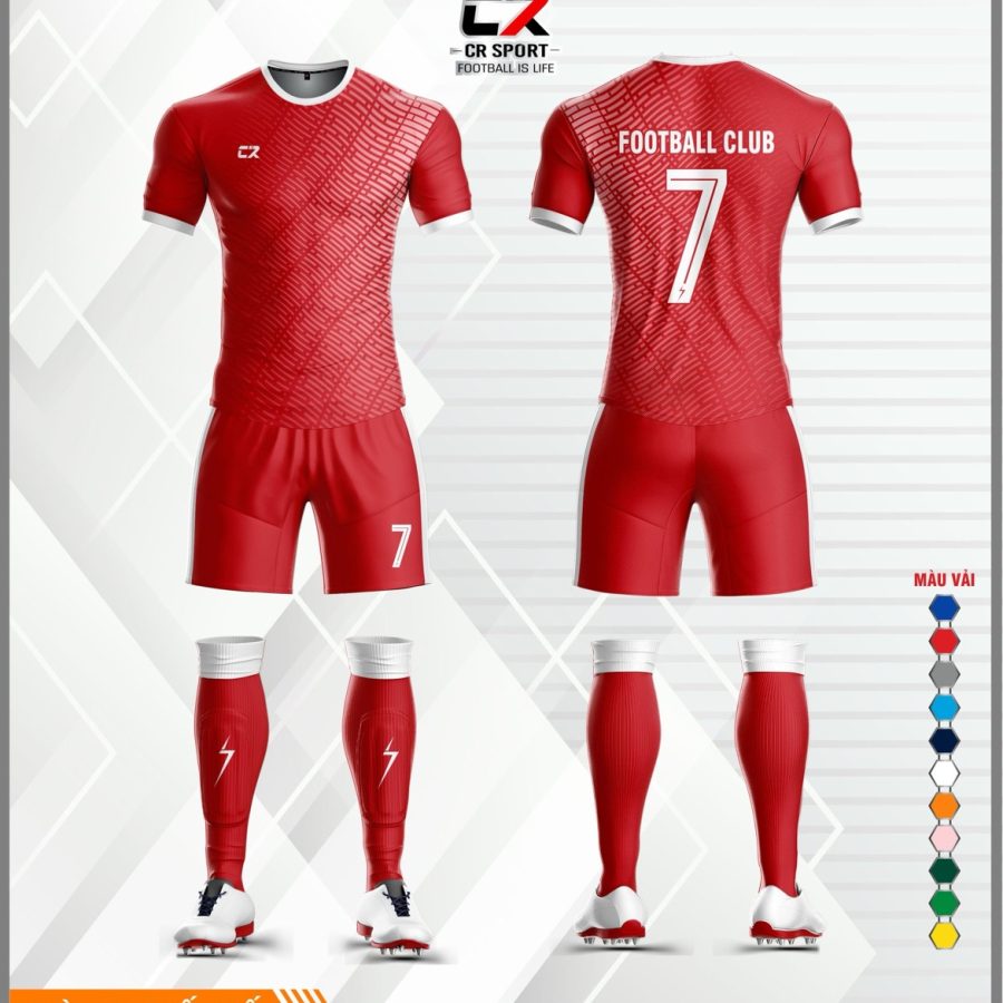 Áo quần bóng đá CR Sport CR1 đường tàu đỏ
