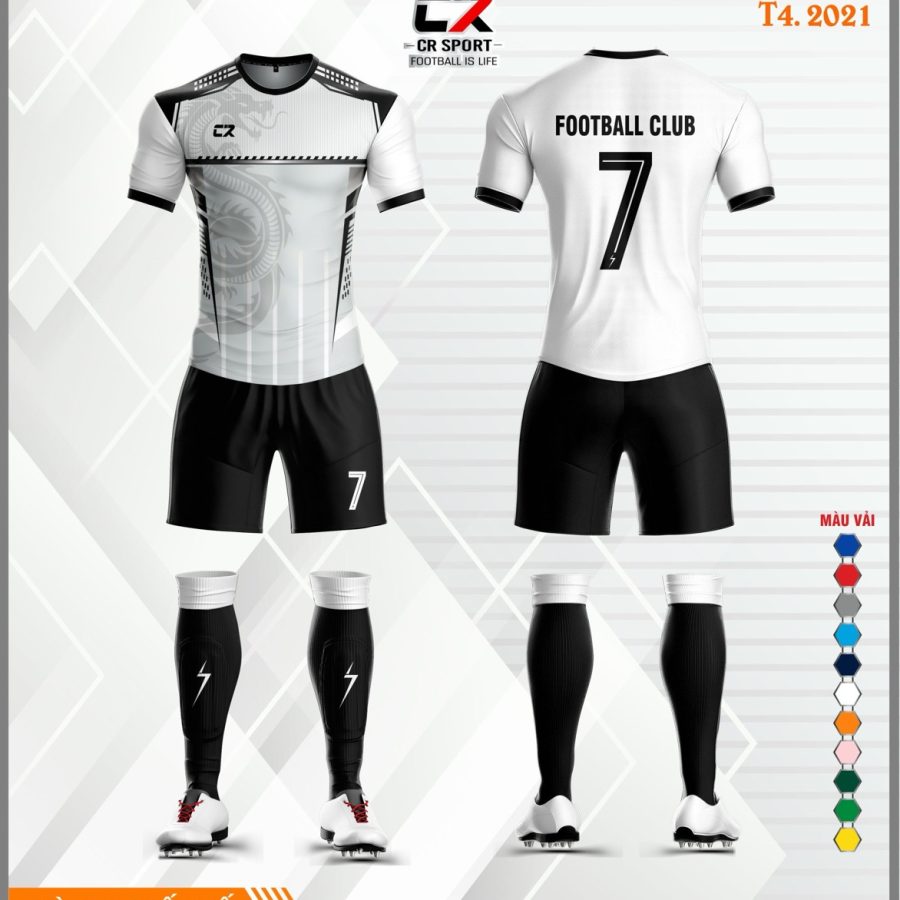 Áo quần bóng đá CR Sport CR1 rồng bay trắng