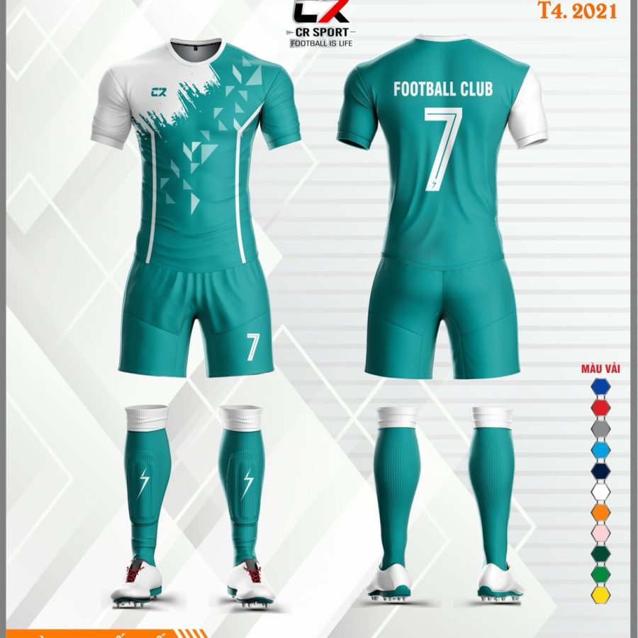Áo quần bóng đá CR Sport CR1 xanh lá trắng