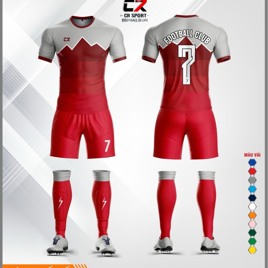 Áo quần bóng đá CR Sport CR3 t2 2020 núi đỏ xám