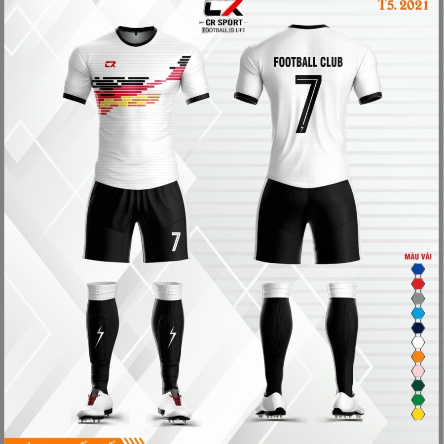Áo quần bóng đá CR Sport CR3 t5 2021 trắng