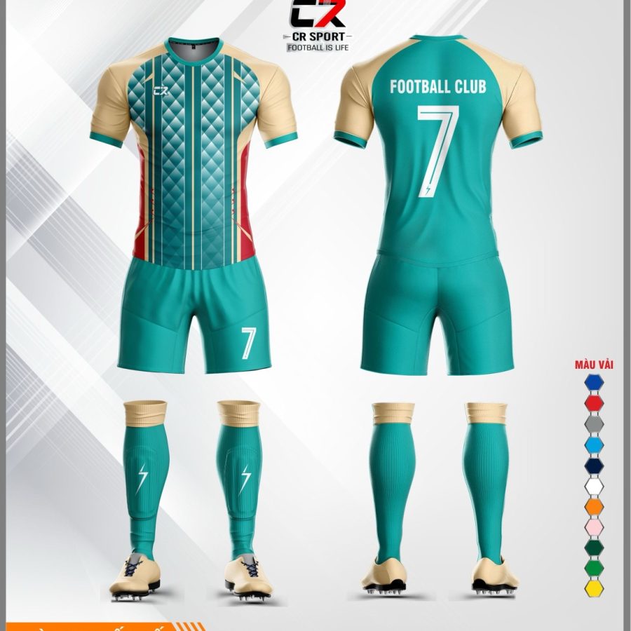 Áo quần bóng đá CR Sport CR3 t8 2020 da rắn xanh lá