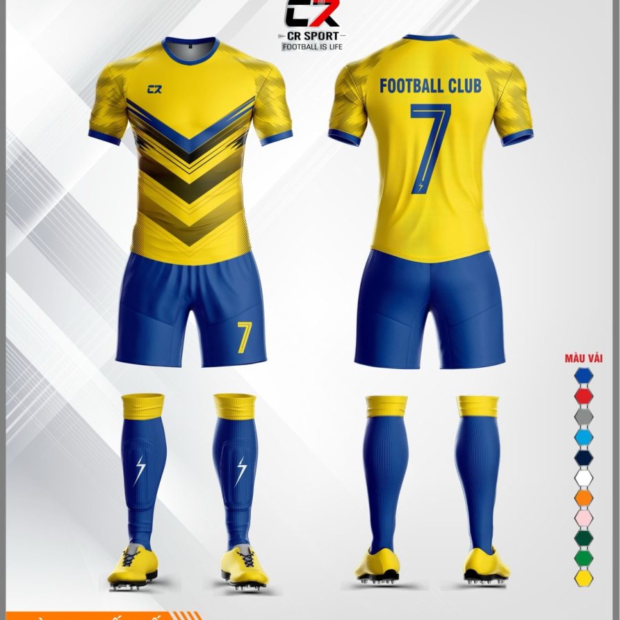 Áo quần bóng đá CR Sport CR3 t8 2020 mũi tên xuống vàng