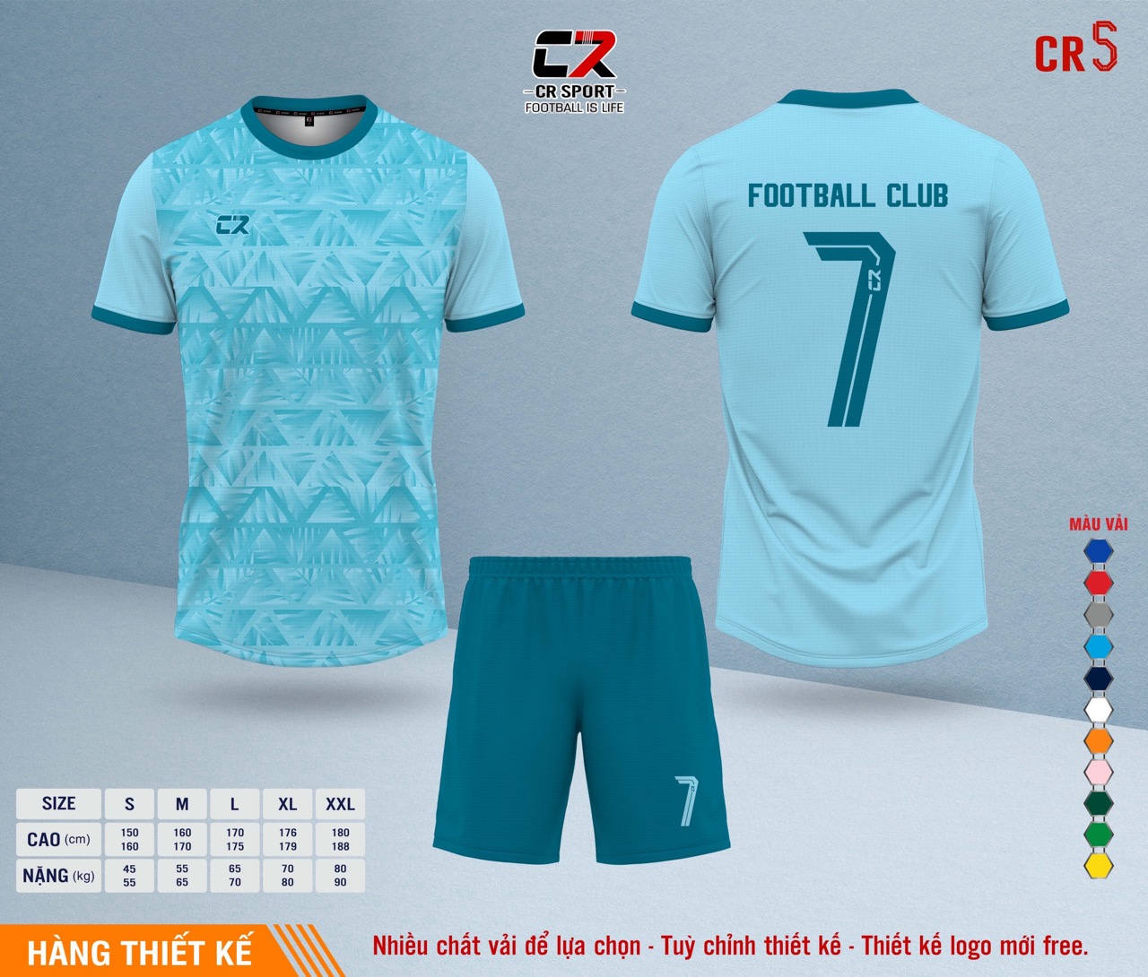 Áo quần bóng đá CR Sport yêu cầu CR5 mẫu 10 Áo quần bóng đá CR Sport yêu cầu CR5 mẫu 10