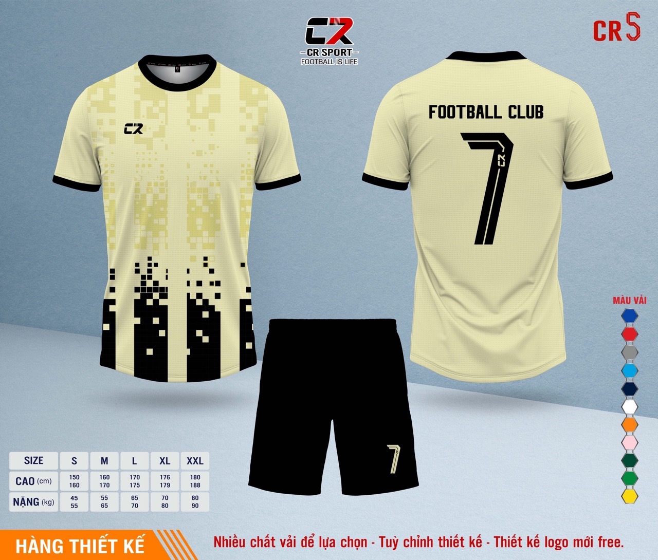 Áo quần bóng đá CR Sport yêu cầu CR5 mẫu 11 Áo quần bóng đá CR Sport yêu cầu CR5 mẫu 11
