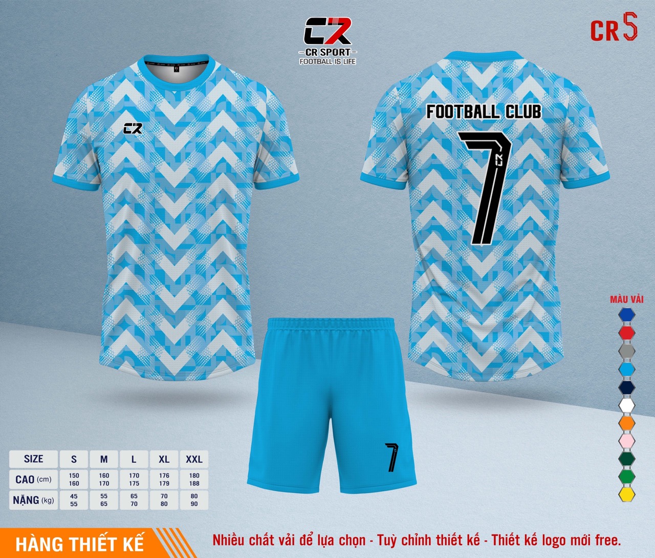 Áo quần bóng đá CR Sport yêu cầu CR5 mẫu 13 Áo quần bóng đá CR Sport yêu cầu CR5 mẫu 13