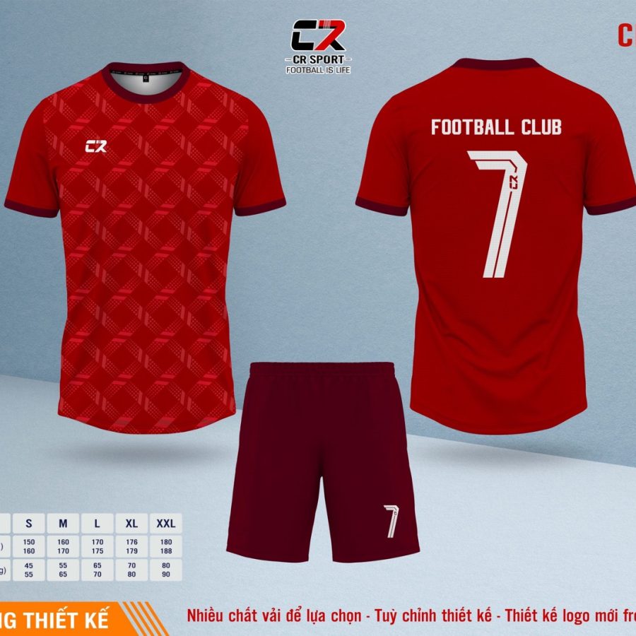 Áo quần bóng đá CR Sport yêu cầu CR5 mẫu 14
