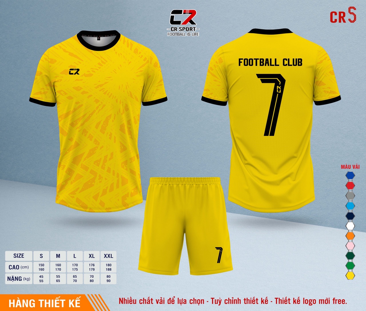 Áo quần bóng đá CR Sport yêu cầu CR5 mẫu 15 Áo quần bóng đá CR Sport yêu cầu CR5 mẫu 15