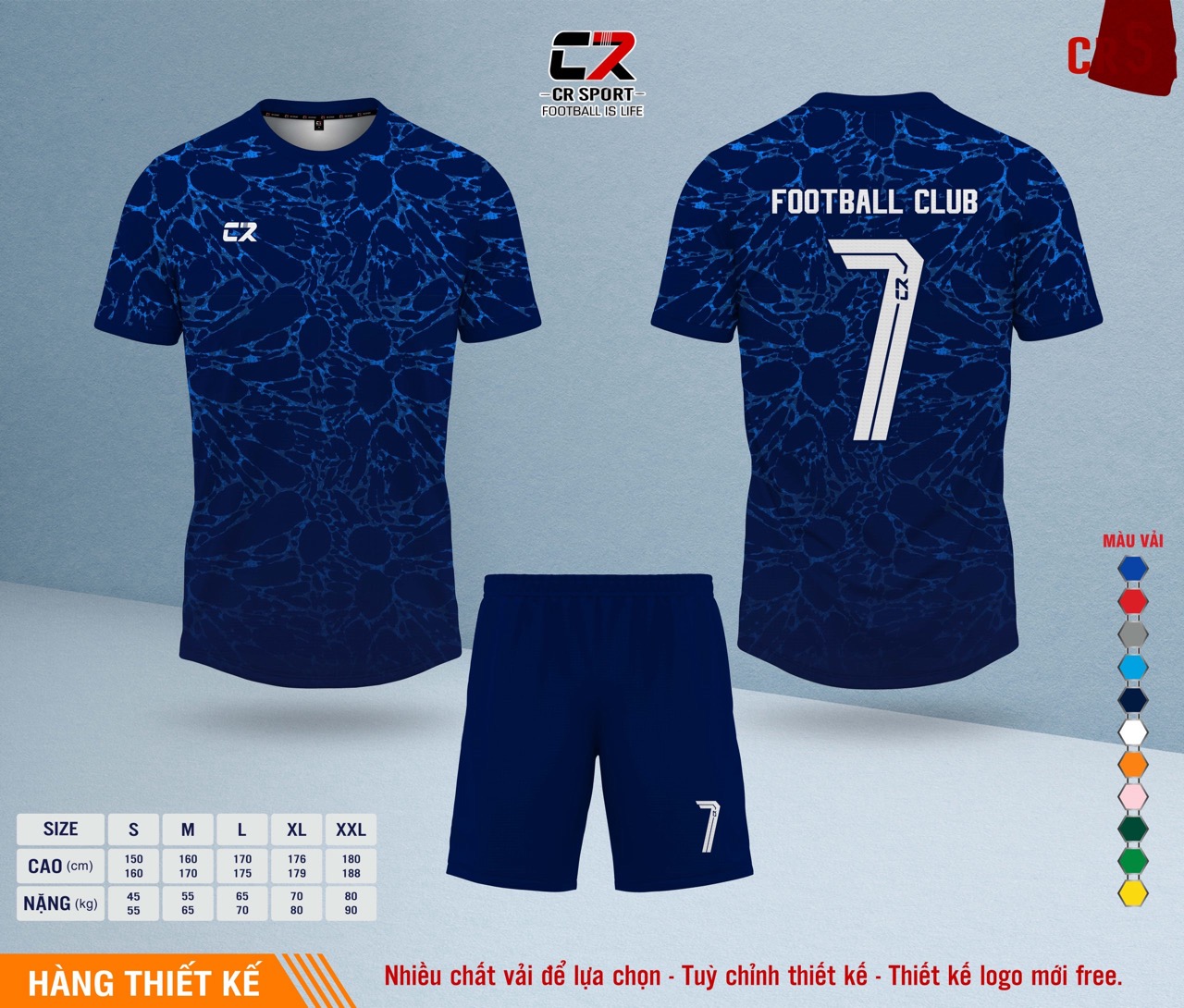 Áo quần bóng đá CR Sport yêu cầu CR5 mẫu 16 Áo quần bóng đá CR Sport yêu cầu CR5 mẫu 16