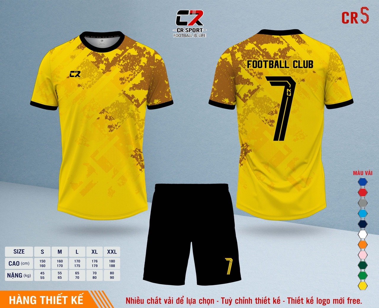 Áo quần bóng đá CR Sport yêu cầu CR5 mẫu 19 Áo quần bóng đá CR Sport yêu cầu CR5 mẫu 19