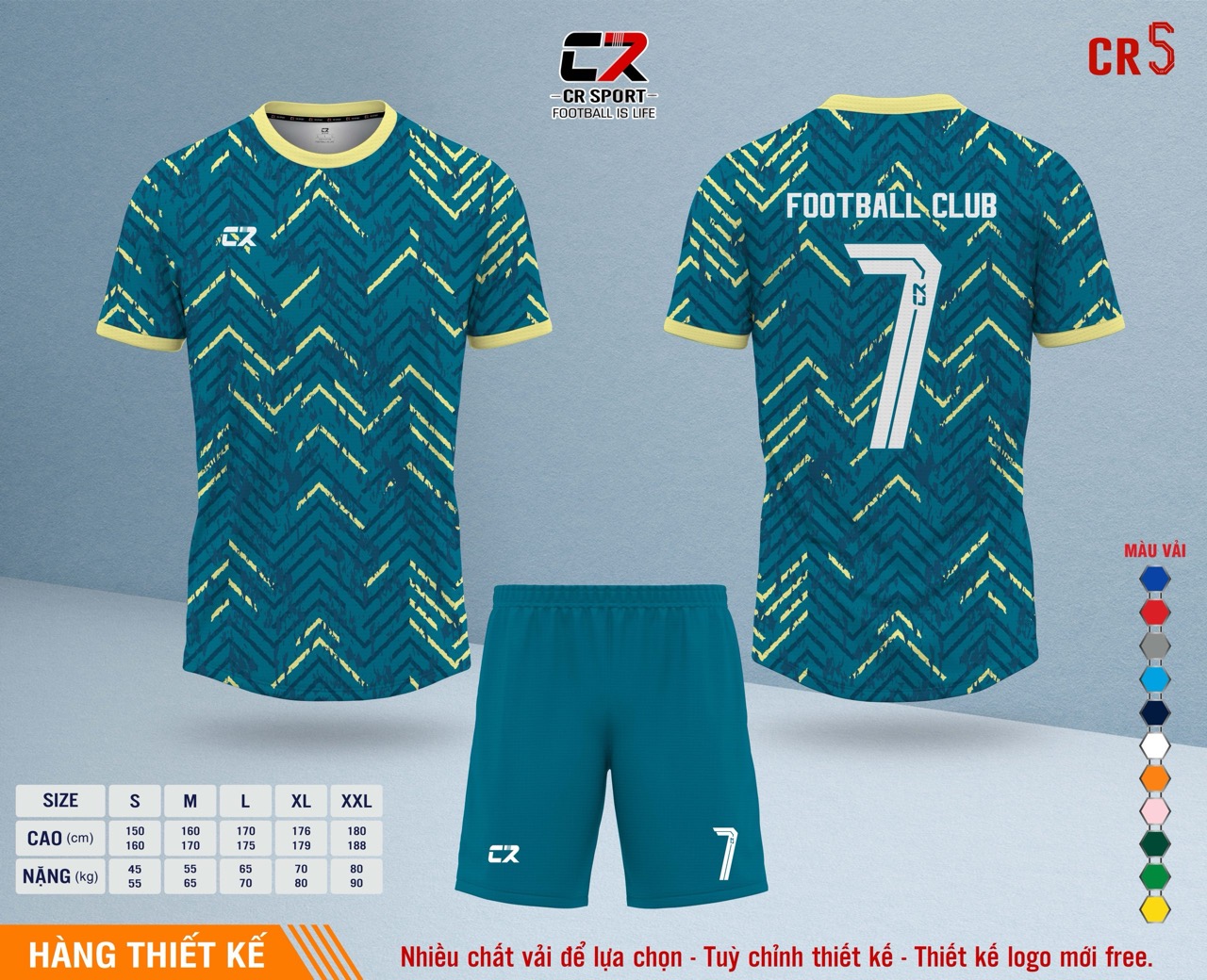 Áo quần bóng đá CR Sport yêu cầu CR5 mẫu 21 Áo quần bóng đá CR Sport yêu cầu CR5 mẫu 21