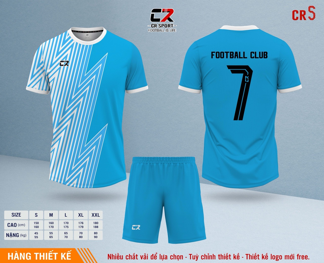 Áo quần bóng đá CR Sport yêu cầu CR5 mẫu 24 Áo quần bóng đá CR Sport yêu cầu CR5 mẫu 24