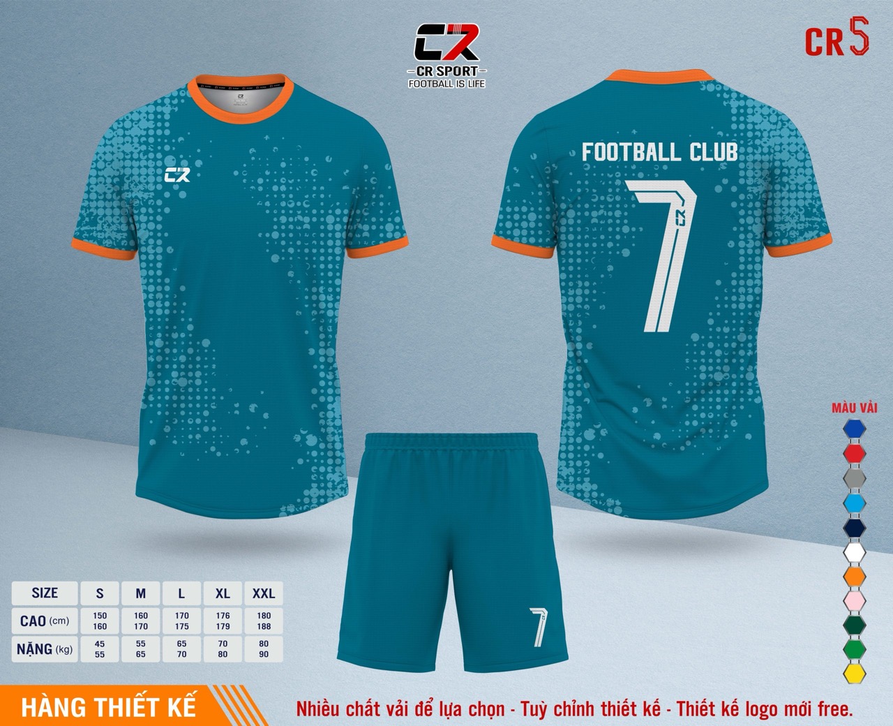 Áo quần bóng đá CR Sport yêu cầu CR5 mẫu 25 Áo quần bóng đá CR Sport yêu cầu CR5 mẫu 25