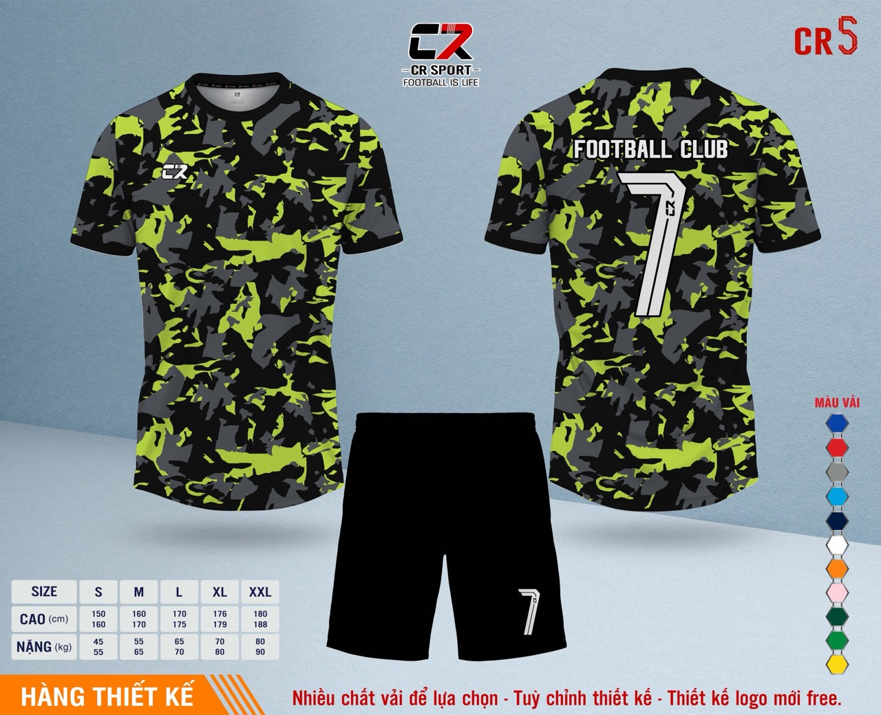 Áo quần bóng đá CR Sport yêu cầu CR5 mẫu 26 Áo quần bóng đá CR Sport yêu cầu CR5 mẫu 26