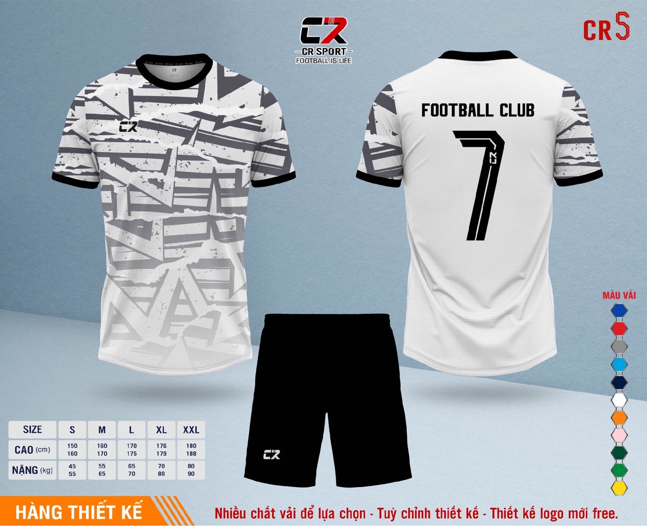 Áo quần bóng đá CR Sport yêu cầu CR5 mẫu 27 Áo quần bóng đá CR Sport yêu cầu CR5 mẫu 27