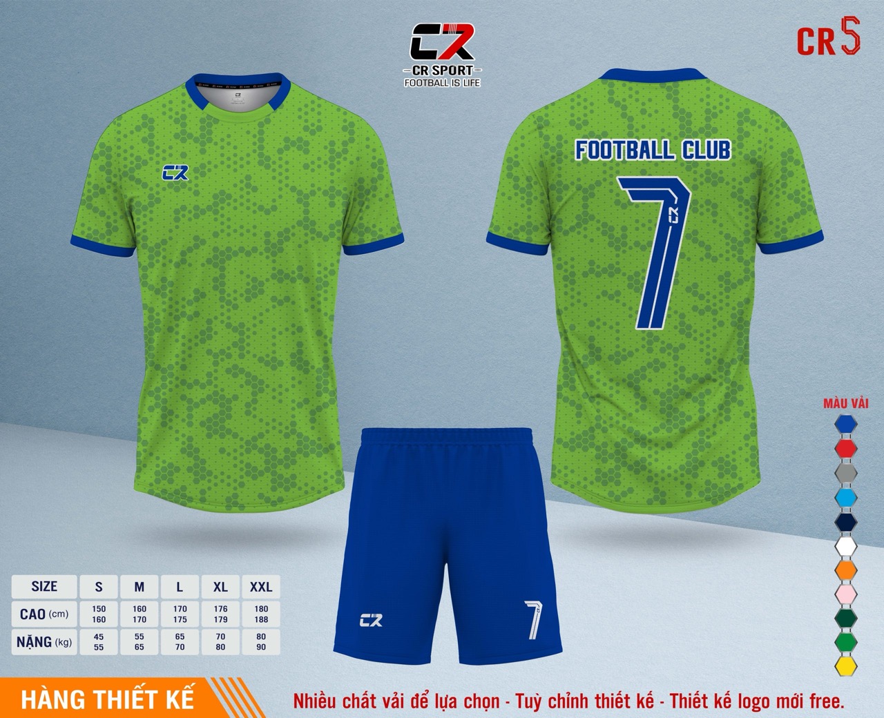 Áo quần bóng đá CR Sport yêu cầu CR5 mẫu 29 Áo quần bóng đá CR Sport yêu cầu CR5 mẫu 29