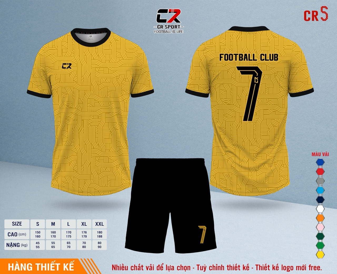 Áo quần bóng đá CR Sport yêu cầu CR5 mẫu 30 Áo quần bóng đá CR Sport yêu cầu CR5 mẫu 30