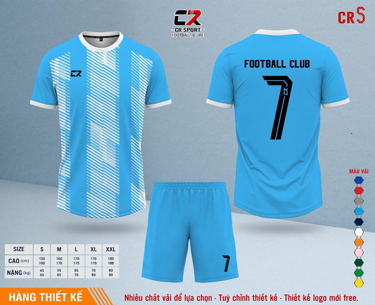 Áo quần bóng đá CR Sport yêu cầu CR5 mẫu 32 Áo quần bóng đá CR Sport yêu cầu CR5 mẫu 32