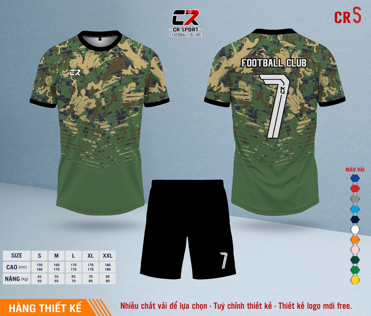 Áo quần bóng đá CR Sport yêu cầu CR5 mẫu 33 Áo quần bóng đá CR Sport yêu cầu CR5 mẫu 33