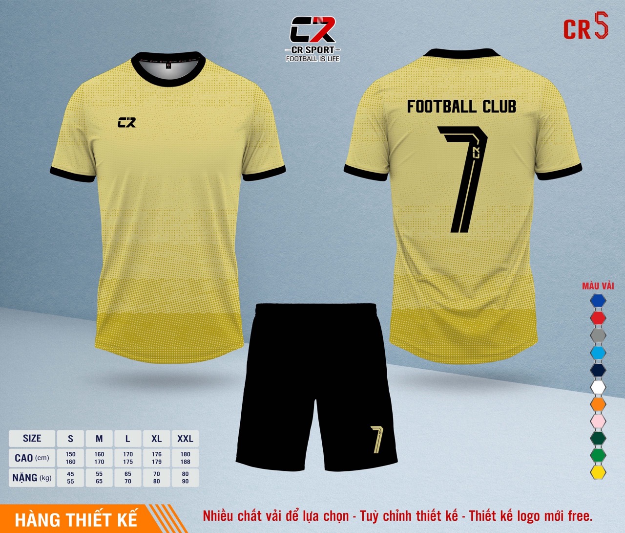 Áo quần bóng đá CR Sport yêu cầu CR5 mẫu 34 Áo quần bóng đá CR Sport yêu cầu CR5 mẫu 34