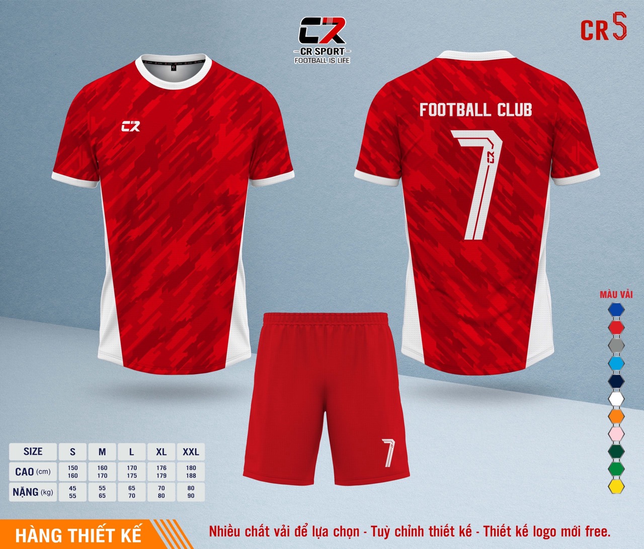 Áo quần bóng đá CR Sport yêu cầu CR5 mẫu 35 Áo quần bóng đá CR Sport yêu cầu CR5 mẫu 35