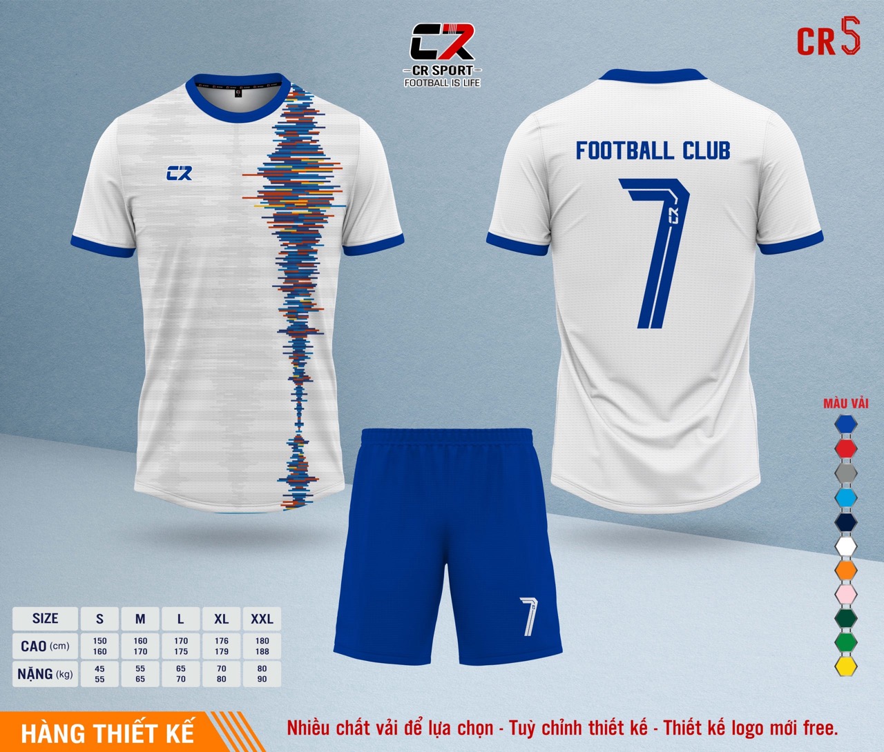 Áo quần bóng đá CR Sport yêu cầu CR5 mẫu 5 Áo quần bóng đá CR Sport yêu cầu CR5 mẫu 5