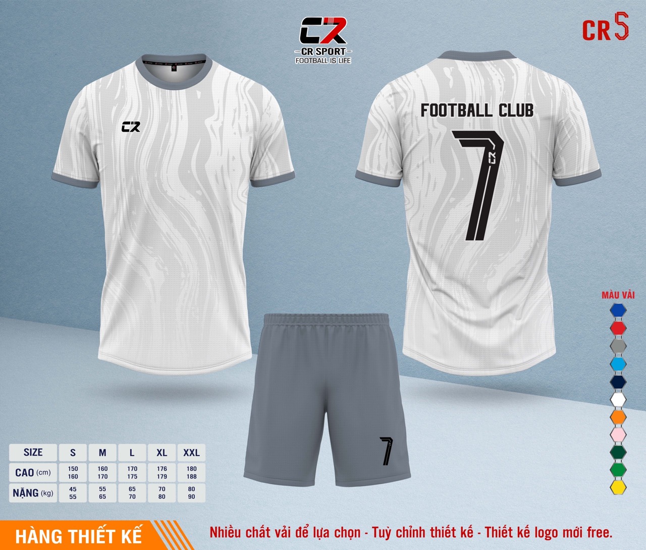 Áo quần bóng đá CR Sport yêu cầu CR5 mẫu 7 Áo quần bóng đá CR Sport yêu cầu CR5 mẫu 7