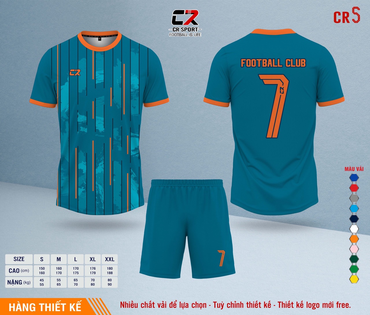 Áo quần bóng đá CR Sport yêu cầu CR5 mẫu 8 Áo quần bóng đá CR Sport yêu cầu CR5 mẫu 8