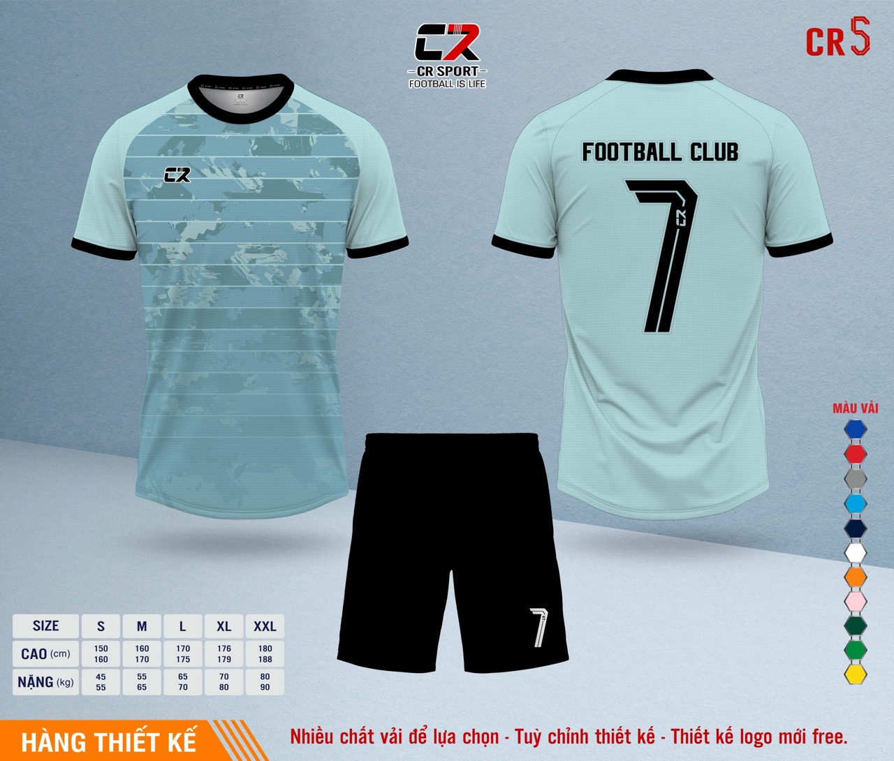Áo quần bóng đá CR Sport yêu cầu CR5 mẫu 9 Áo quần bóng đá CR Sport yêu cầu CR5 mẫu 9