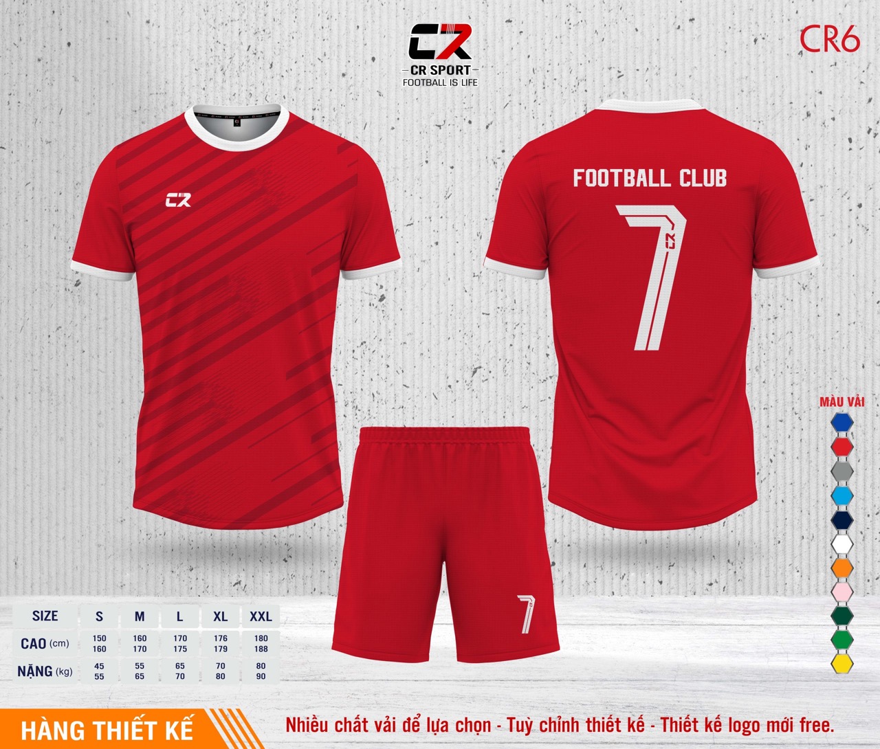 Áo quần bóng đá CR Sport yêu cầu CR6 mẫu 1 Áo quần bóng đá CR Sport yêu cầu CR6 mẫu 1