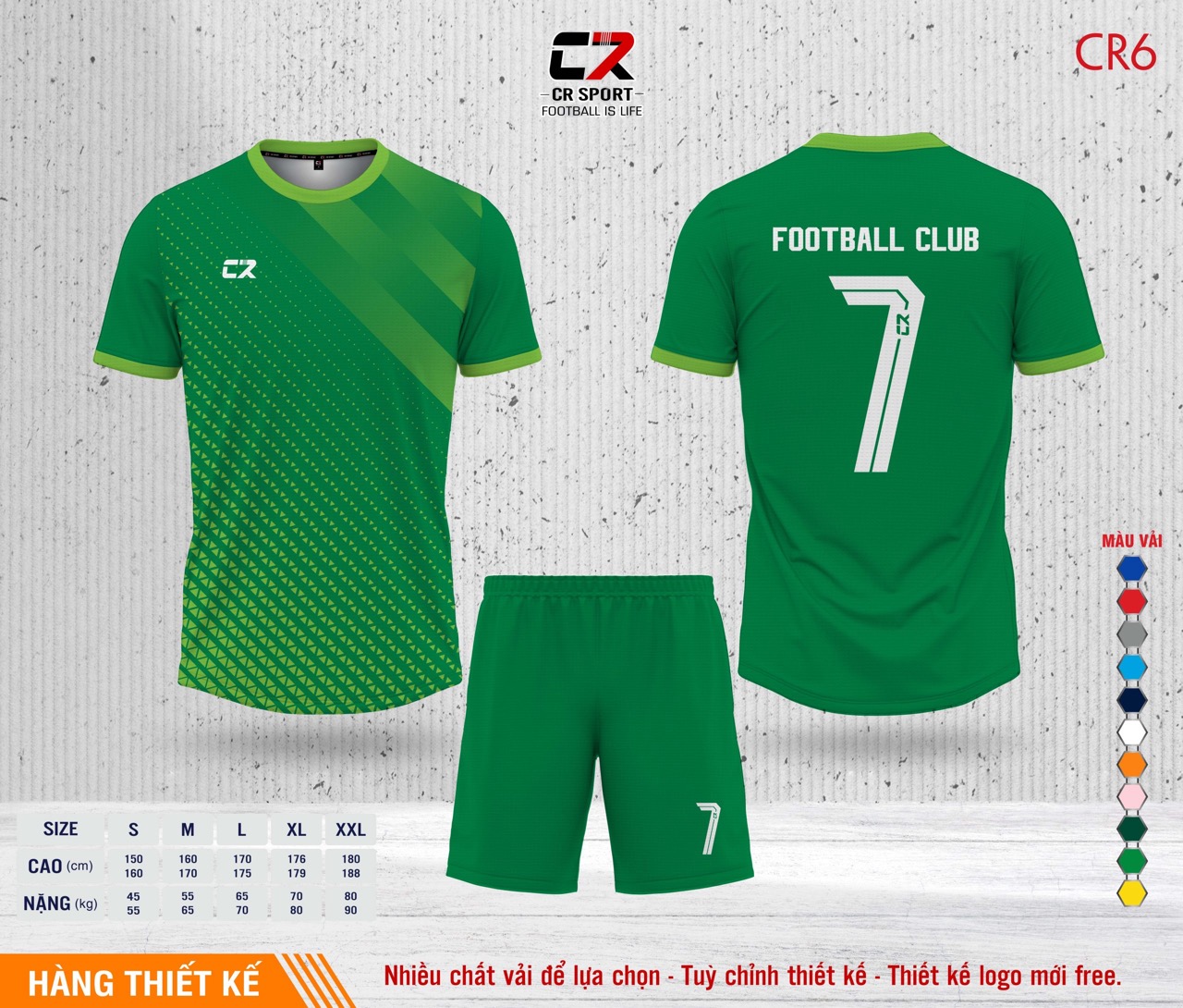 Áo quần bóng đá CR Sport yêu cầu CR6 mẫu 10 Áo quần bóng đá CR Sport yêu cầu CR6 mẫu 10