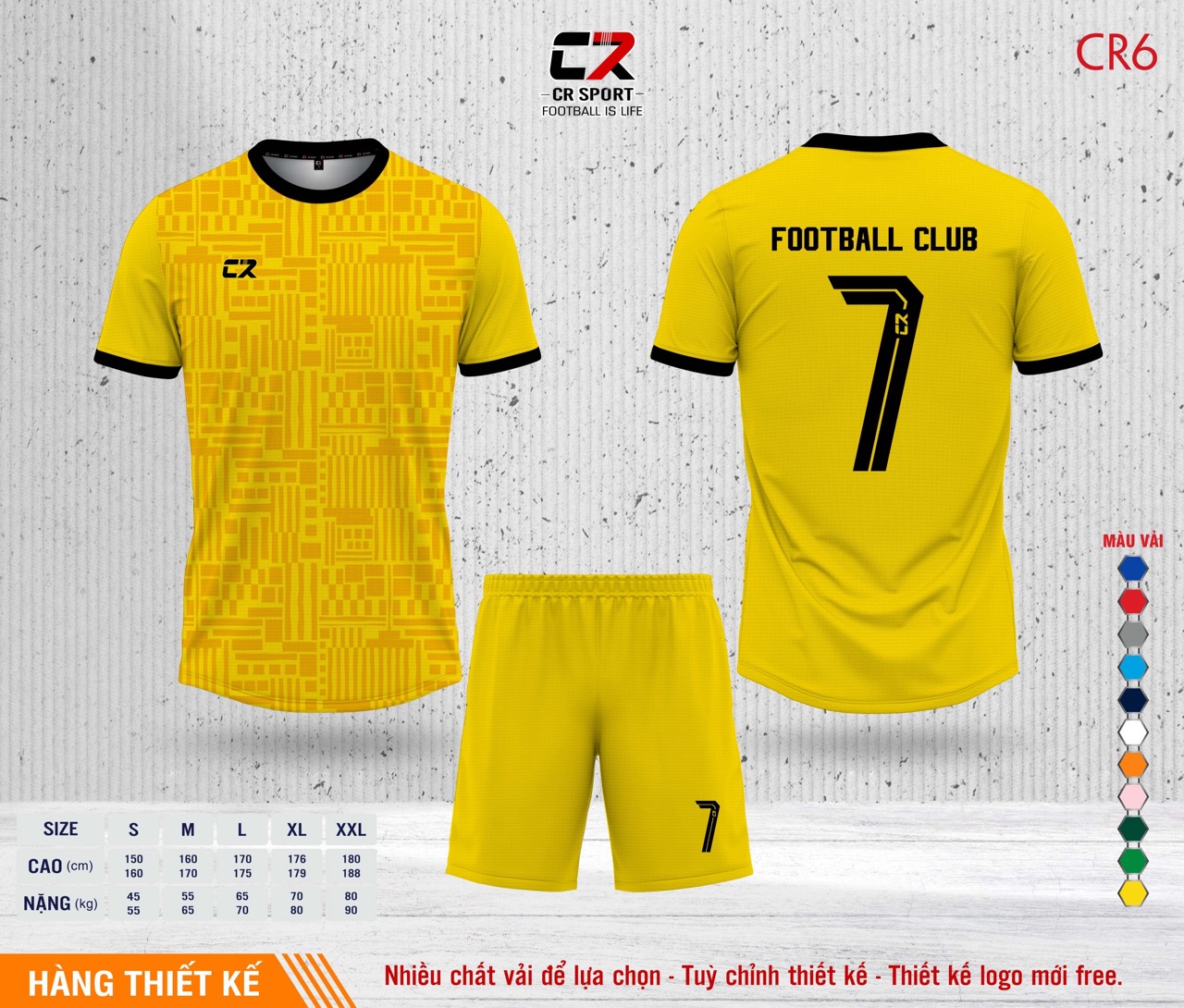 Áo quần bóng đá CR Sport yêu cầu CR6 mẫu 15 Áo quần bóng đá CR Sport yêu cầu CR6 mẫu 15