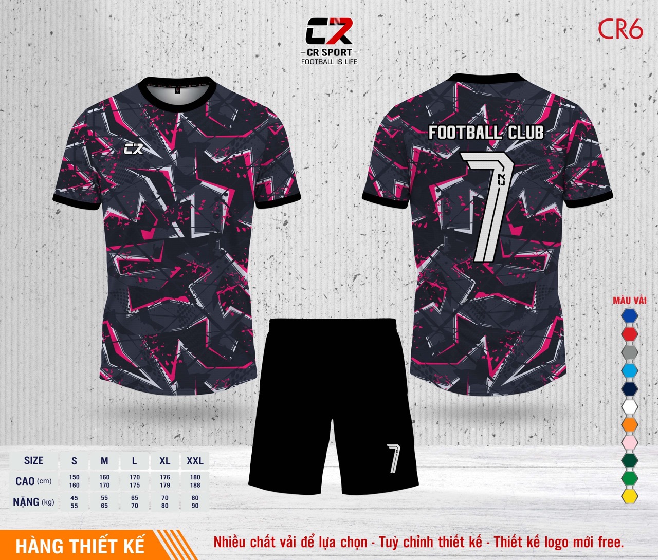 Áo quần bóng đá CR Sport yêu cầu CR6 mẫu 16 Áo quần bóng đá CR Sport yêu cầu CR6 mẫu 16