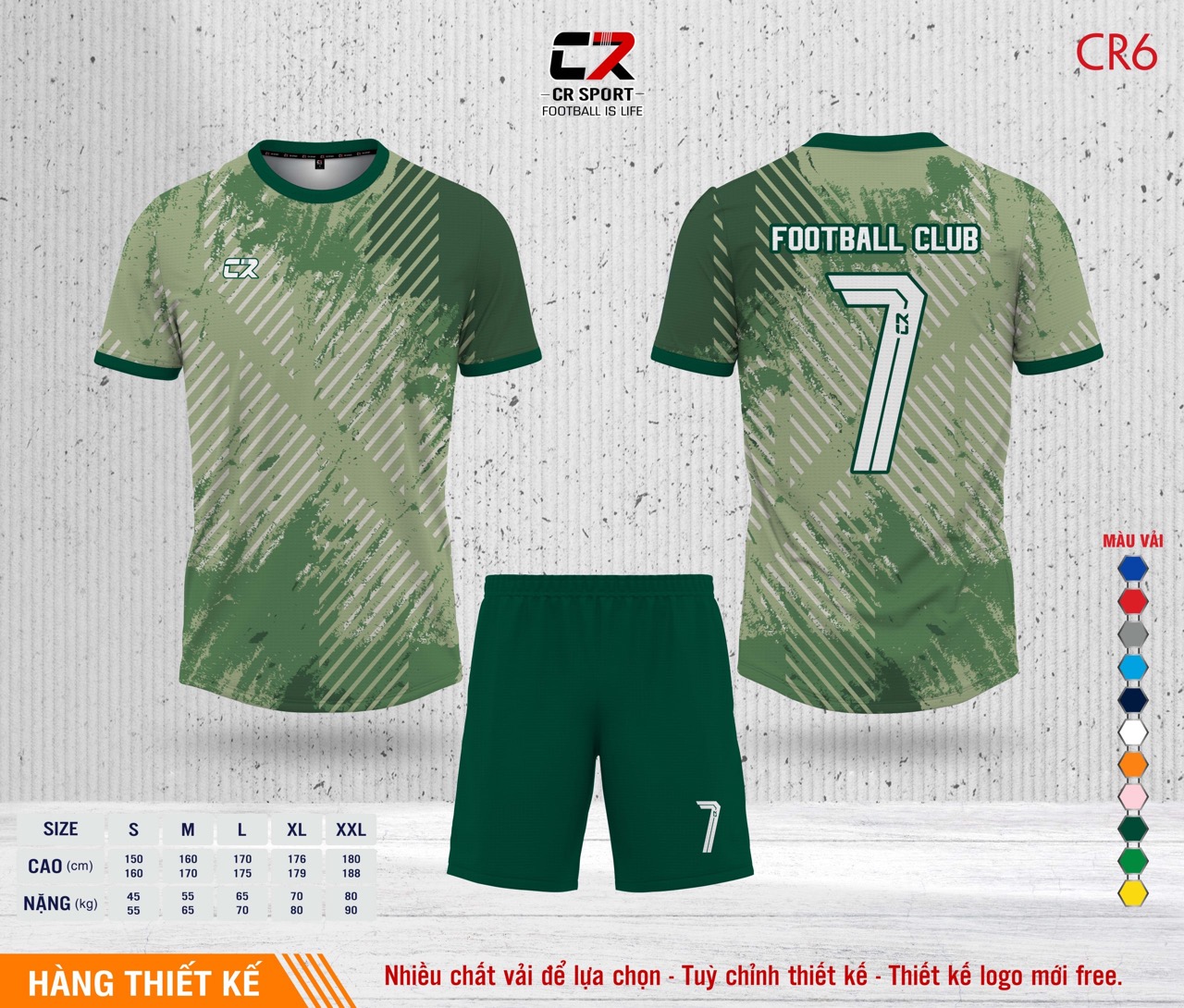 Áo quần bóng đá CR Sport yêu cầu CR6 mẫu 2 Áo quần bóng đá CR Sport yêu cầu CR6 mẫu 2