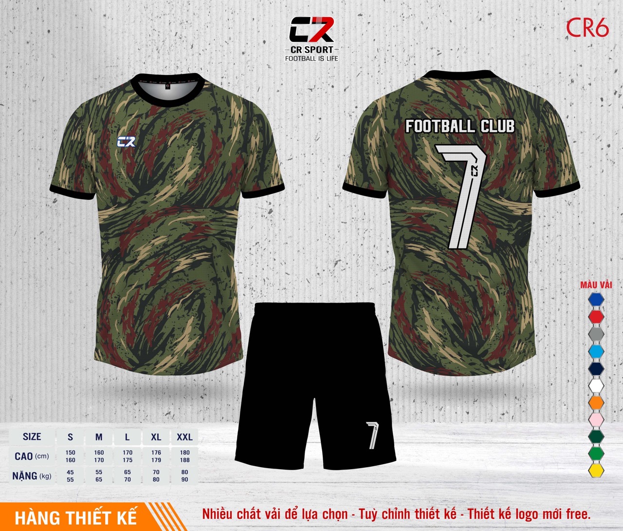 Áo quần bóng đá CR Sport yêu cầu CR6 mẫu 26 Áo quần bóng đá CR Sport yêu cầu CR6 mẫu 26