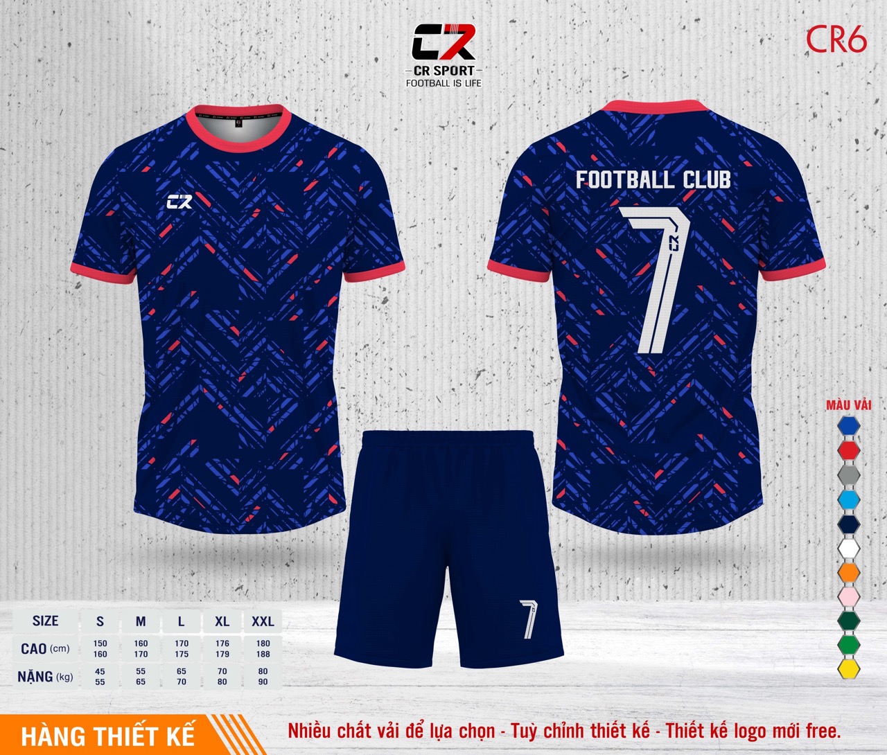 Áo quần bóng đá CR Sport yêu cầu CR6 mẫu 29 Áo quần bóng đá CR Sport yêu cầu CR6 mẫu 29