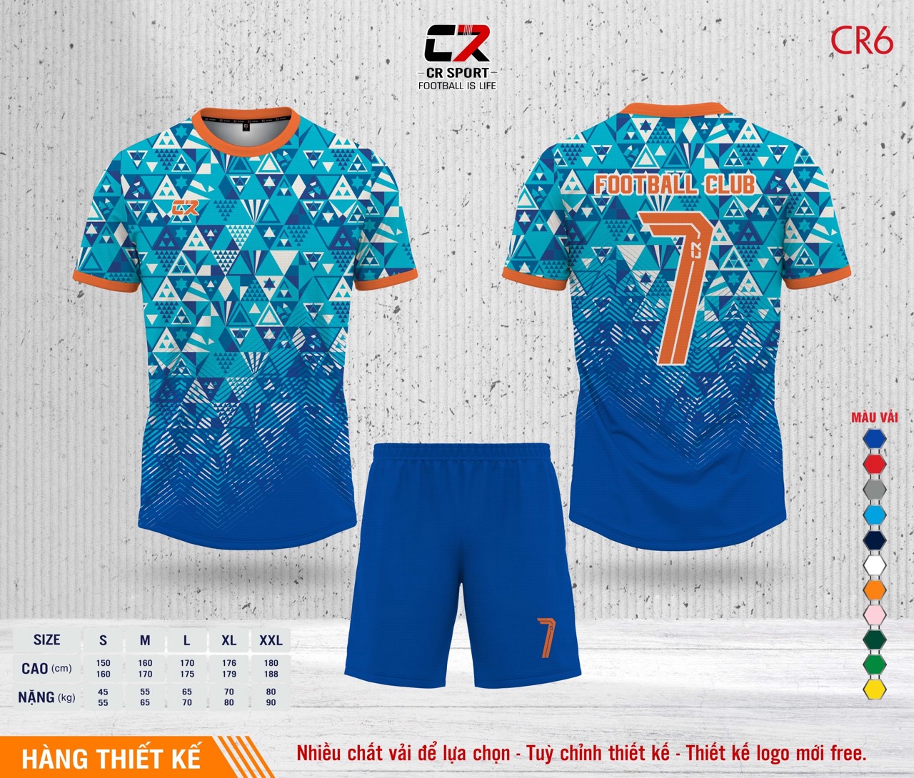 Áo quần bóng đá CR Sport yêu cầu CR6 mẫu 3 Áo quần bóng đá CR Sport yêu cầu CR6 mẫu 3