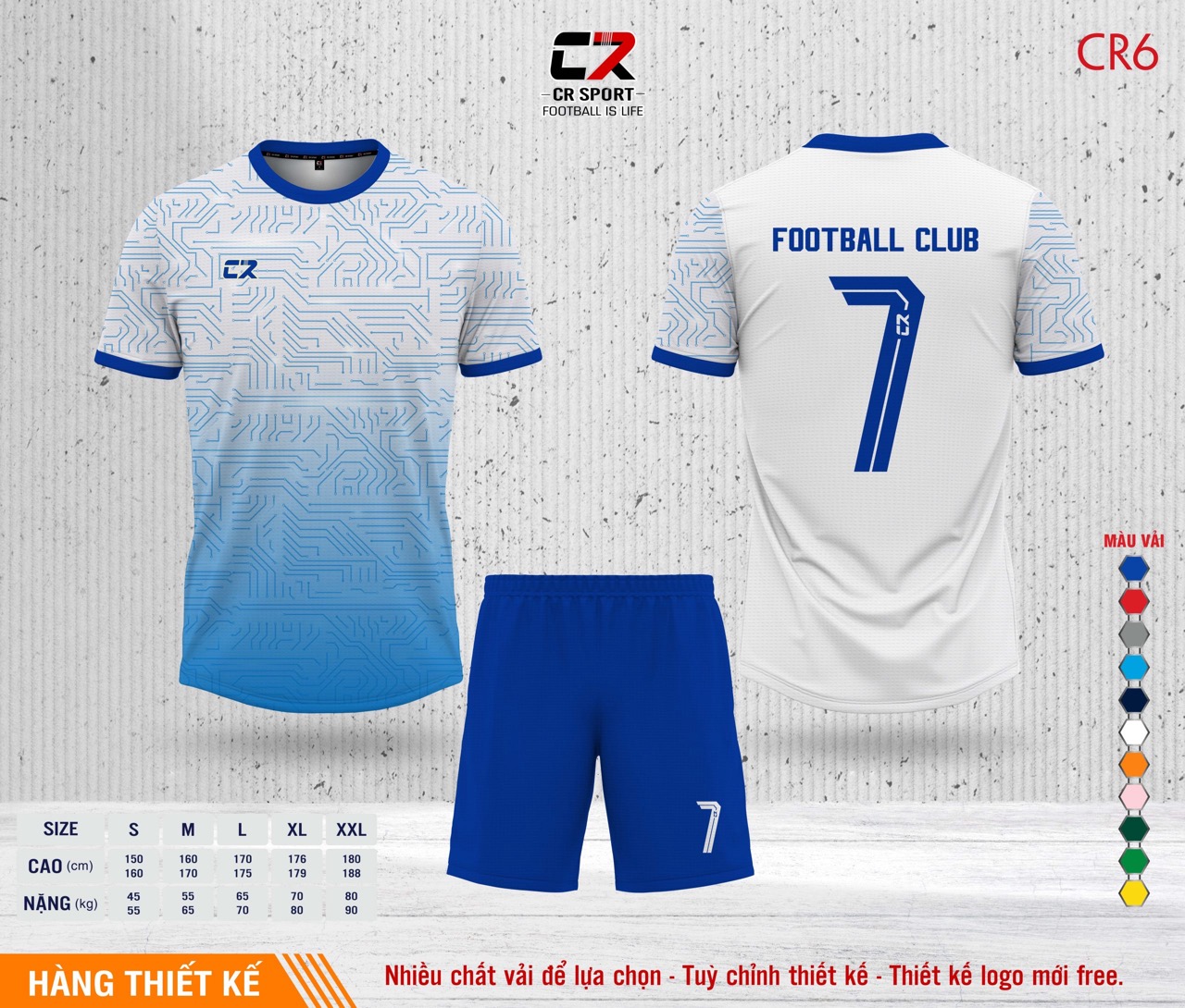 Áo quần bóng đá CR Sport yêu cầu CR6 mẫu 30 Áo quần bóng đá CR Sport yêu cầu CR6 mẫu 30