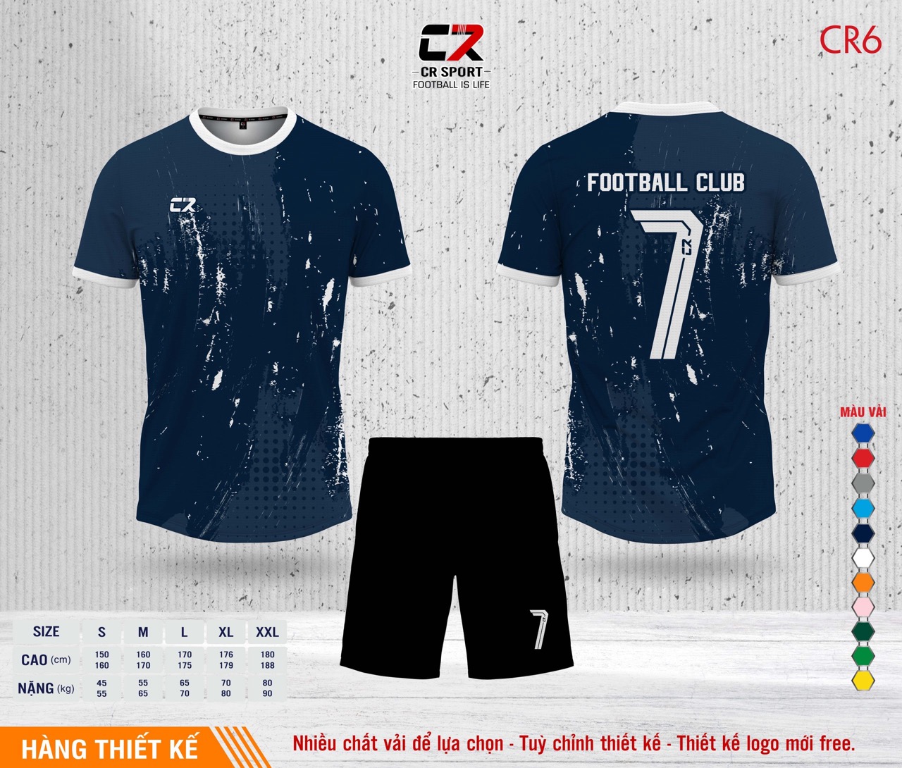Áo quần bóng đá CR Sport yêu cầu CR6 mẫu 31 Áo quần bóng đá CR Sport yêu cầu CR6 mẫu 31