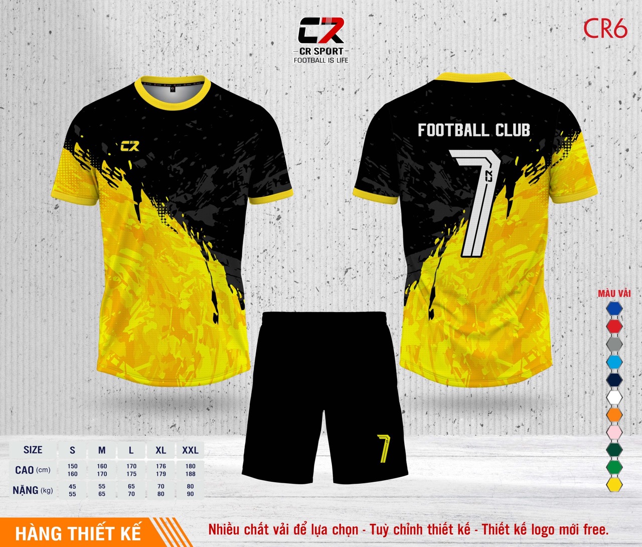 Áo quần bóng đá CR Sport yêu cầu CR6 mẫu 34 Áo quần bóng đá CR Sport yêu cầu CR6 mẫu 34