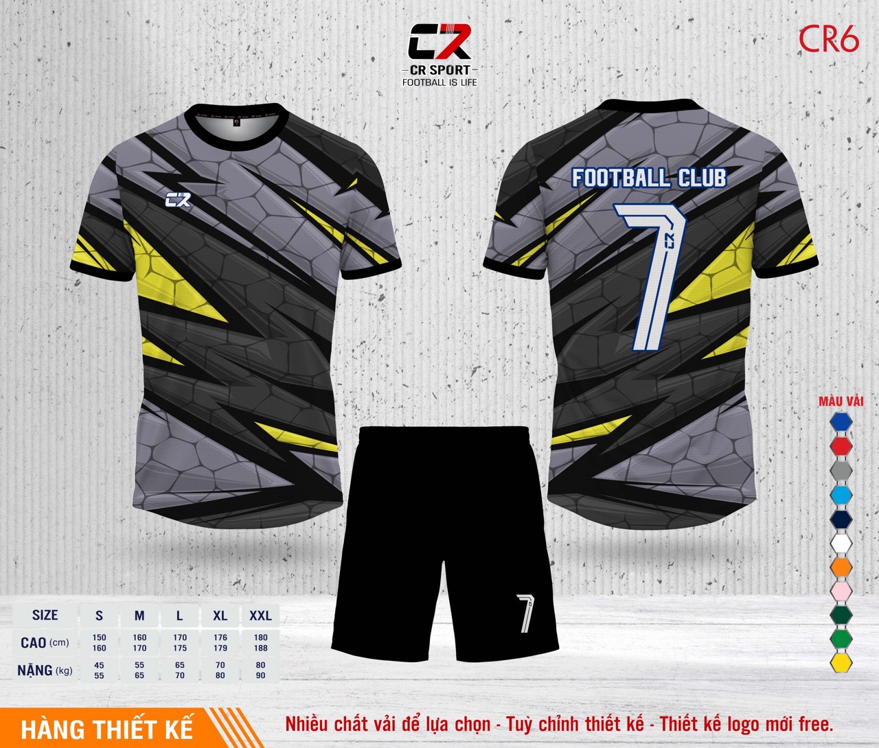 Áo quần bóng đá CR Sport yêu cầu CR6 mẫu 36 Áo quần bóng đá CR Sport yêu cầu CR6 mẫu 36