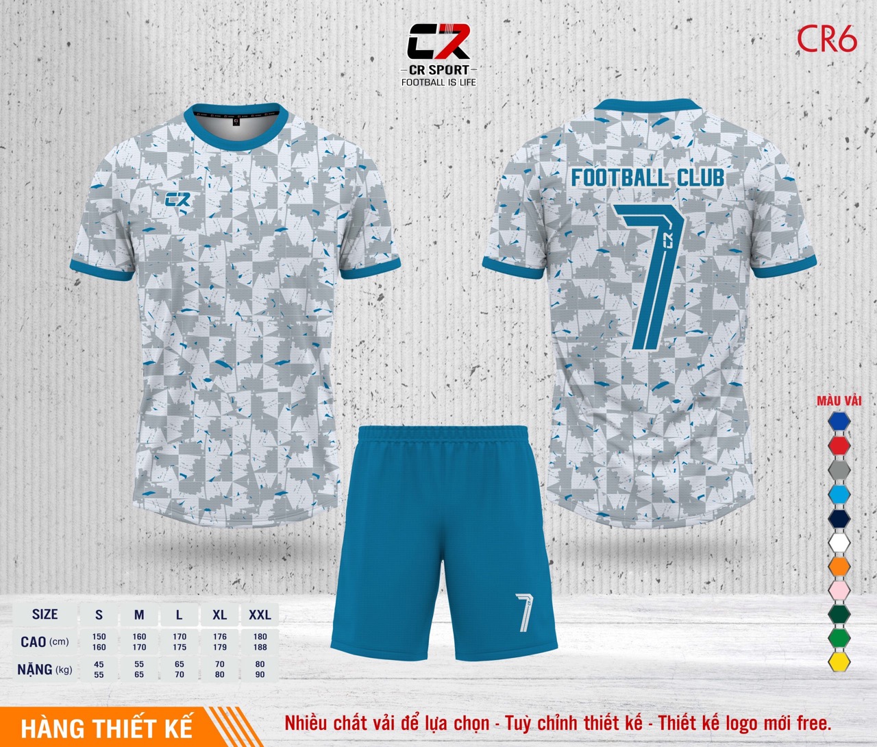 Áo quần bóng đá CR Sport yêu cầu CR6 mẫu 37 Áo quần bóng đá CR Sport yêu cầu CR6 mẫu 37