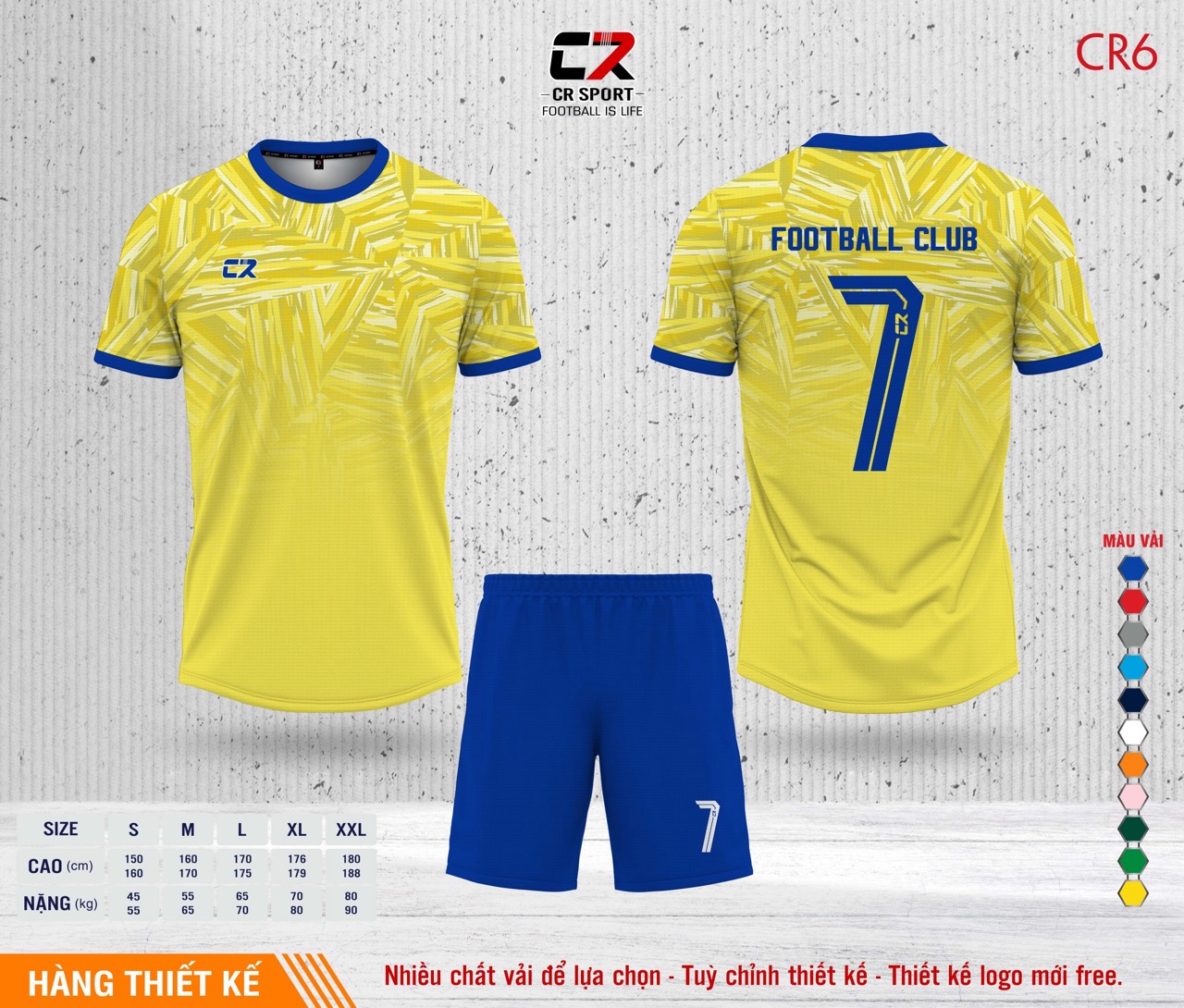 Áo quần bóng đá CR Sport yêu cầu CR6 mẫu 38 Áo quần bóng đá CR Sport yêu cầu CR6 mẫu 38