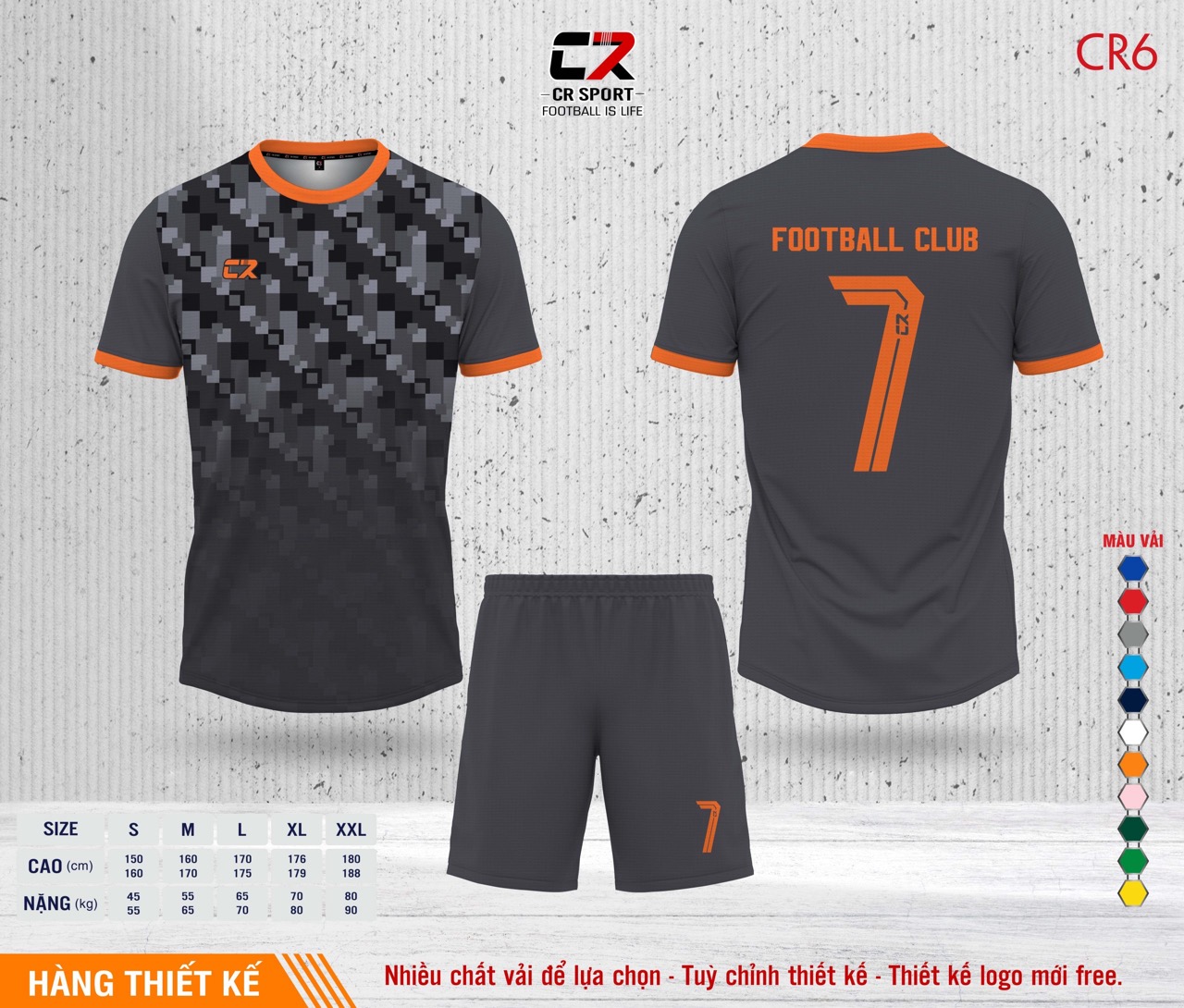 Áo quần bóng đá CR Sport yêu cầu CR6 mẫu 8 Áo quần bóng đá CR Sport yêu cầu CR6 mẫu 8