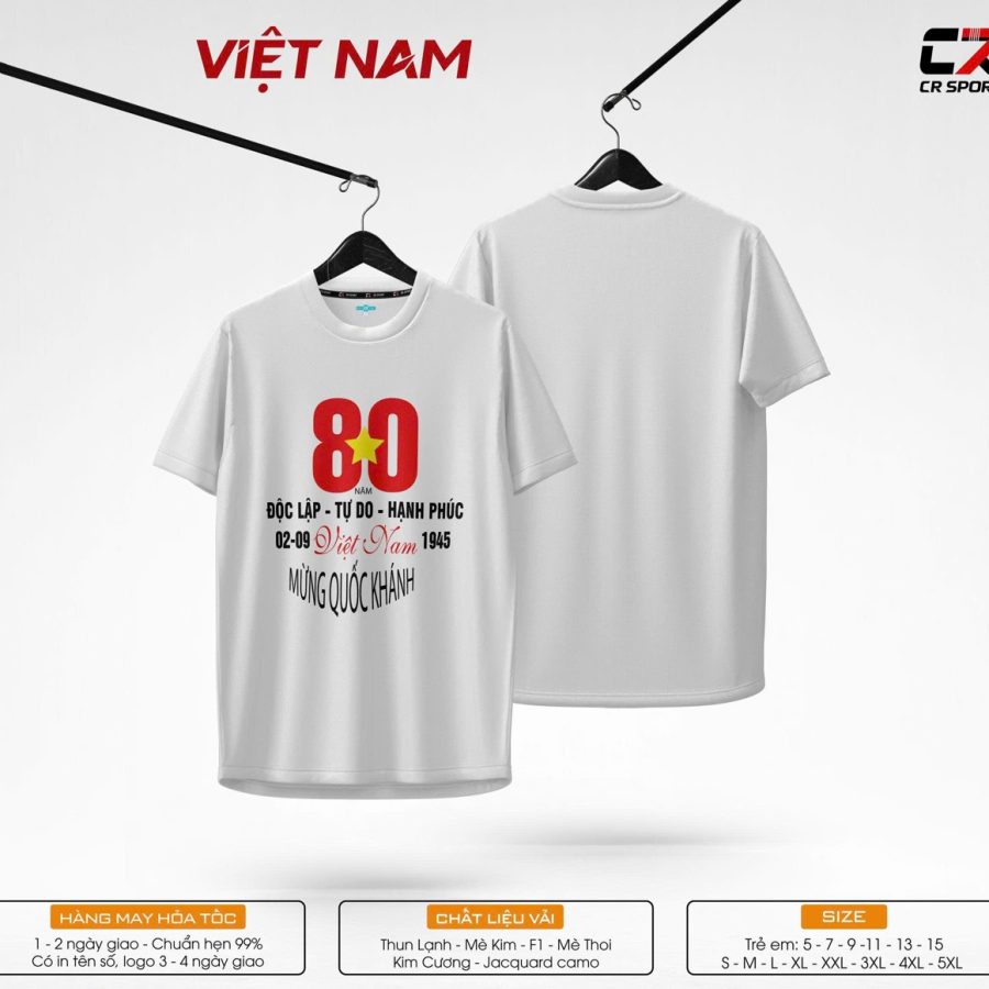 CR Việt Nam trắng 80 năm độc lập tự do hạnh phúc 02 09 Việt Nam 1945 Mừng Quốc Khánh