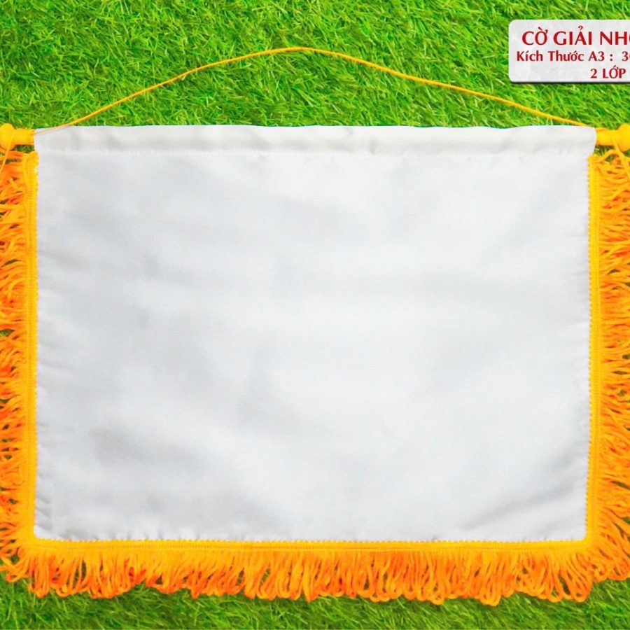Cờ lưu niệm giải nhỏ CR A3 2 lớp màu trắng
