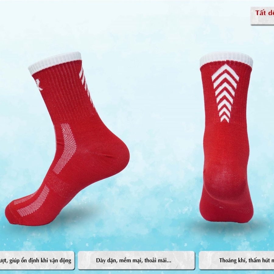 Tất dệt kim CR 101 đỏ trắng