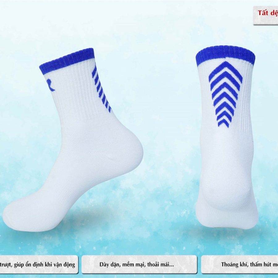 Tất dệt kim CR 101 trắng xanh dương